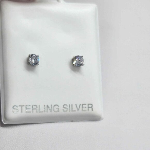 Jewelry - Brand New  Sterling Silver 925 White GemStone Studs - Earrings